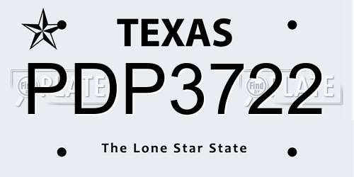 PDP3722 Texas License Plate
