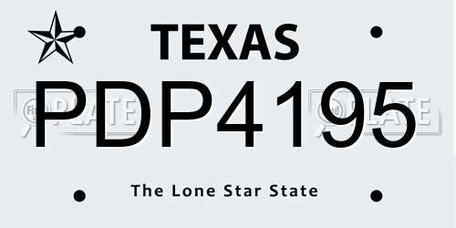 PDP4195 Texas License Plate
