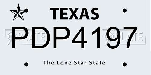 PDP4197 Texas License Plate