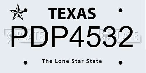 PDP4532 Texas License Plate