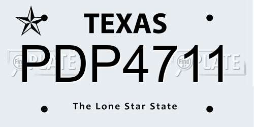 PDP4711 Texas License Plate