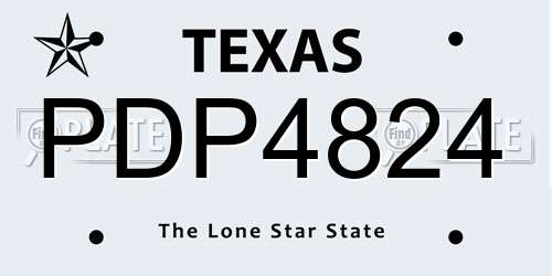 PDP4824 Texas License Plate