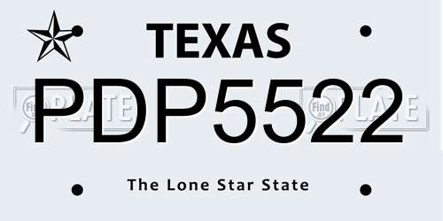 PDP5522 Texas License Plate