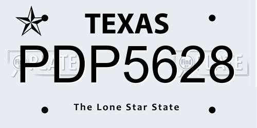 PDP5628 Texas License Plate