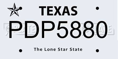 PDP5880 Texas License Plate