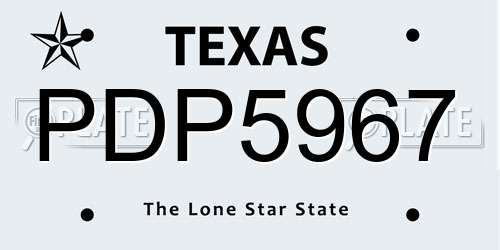 PDP5967 Texas License Plate
