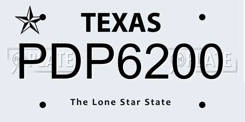 PDP6200 Texas License Plate