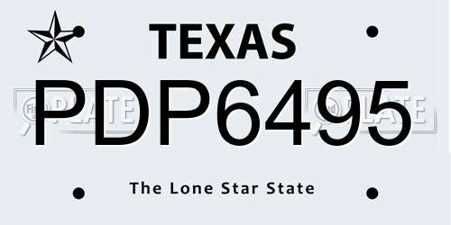 PDP6495 Texas License Plate