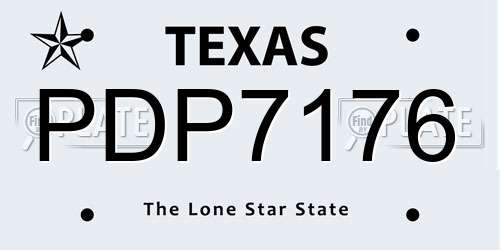 PDP7176 Texas License Plate