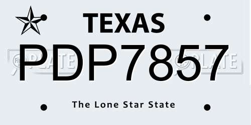 PDP7857 Texas License Plate
