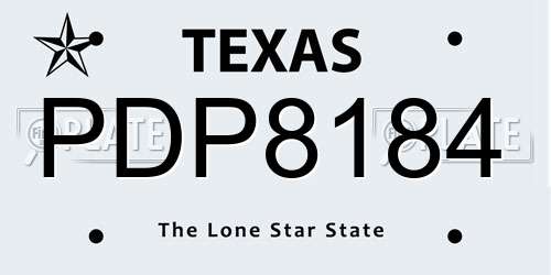 PDP8184 Texas License Plate