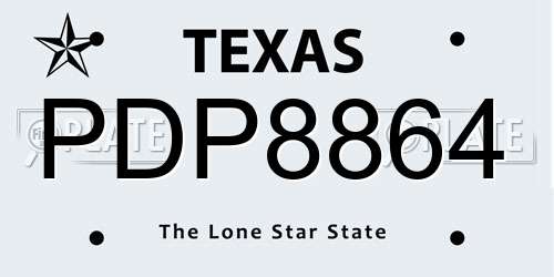 PDP8864 Texas License Plate