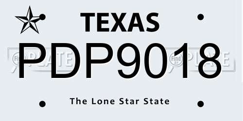 PDP9018 Texas License Plate