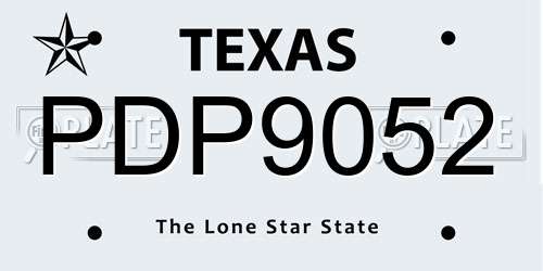 PDP9052 Texas License Plate