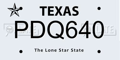 PDQ640 Texas License Plate