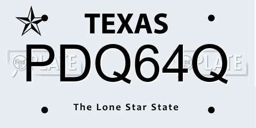 PDQ64Q Texas License Plate
