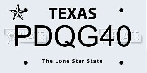 PDQG40 Texas License Plate