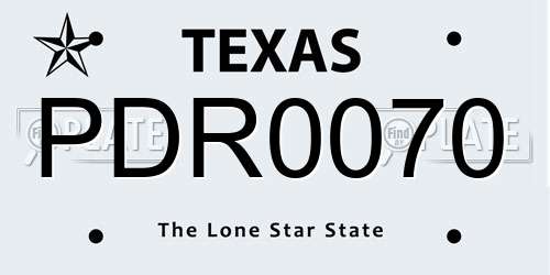 PDR0070 Texas License Plate