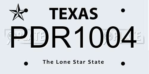 PDR1004 Texas License Plate