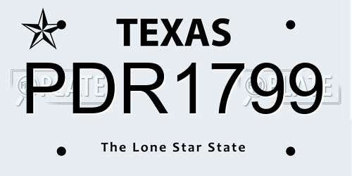 PDR1799 Texas License Plate
