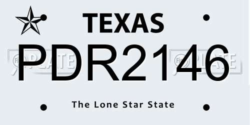 PDR2146 Texas License Plate