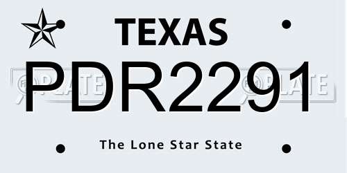 PDR2291 Texas License Plate