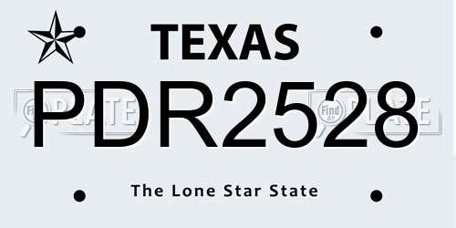 PDR2528 Texas License Plate