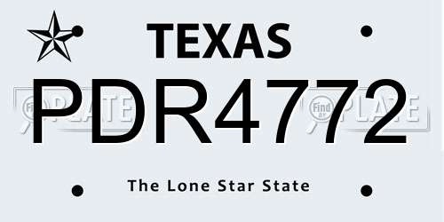 PDR4772 Texas License Plate