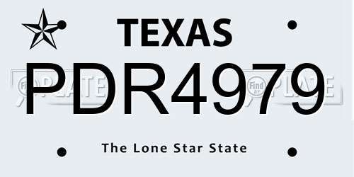 PDR4979 Texas License Plate