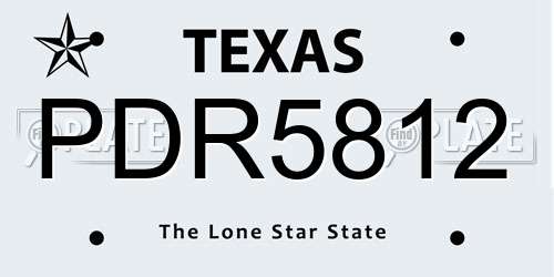 PDR5812 Texas License Plate