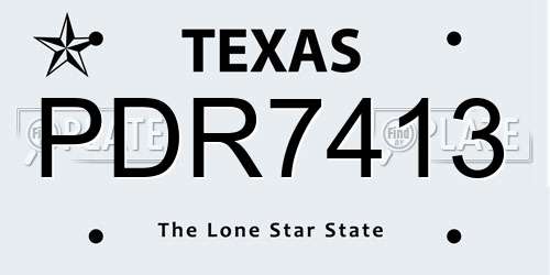 PDR7413 Texas License Plate