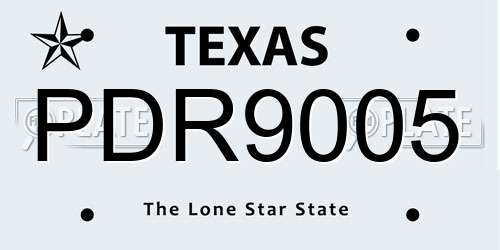 PDR9005 Texas License Plate