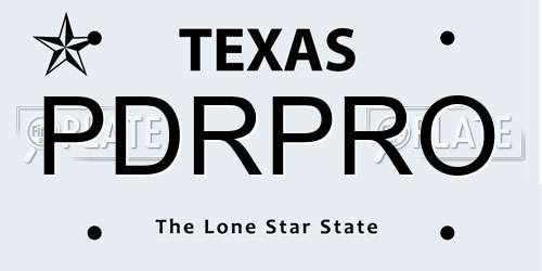 PDRPRO Texas License Plate