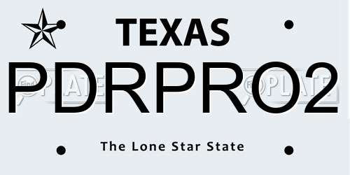 PDRPRO2 Texas License Plate