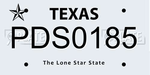 PDS0185 Texas License Plate