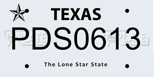 PDS0613 Texas License Plate