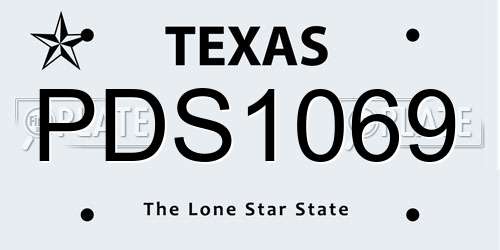 PDS1069 Texas License Plate