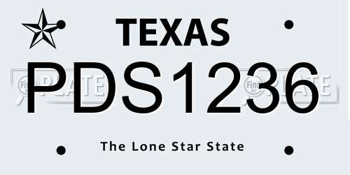 PDS1236 Texas License Plate