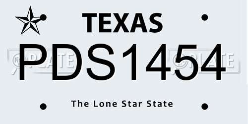 PDS1454 Texas License Plate