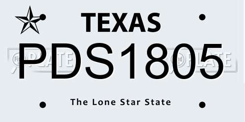 PDS1805 Texas License Plate