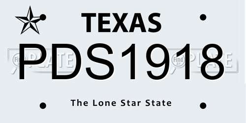 PDS1918 Texas License Plate