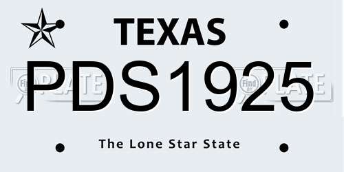 PDS1925 Texas License Plate