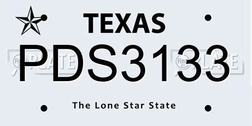 PDS3133 Texas License Plate