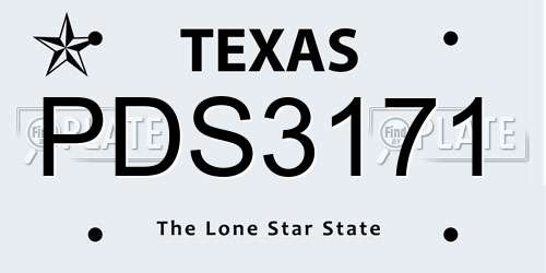 PDS3171 Texas License Plate