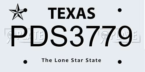 PDS3779 Texas License Plate