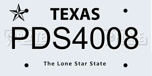 PDS4008 Texas License Plate