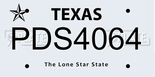 PDS4064 Texas License Plate