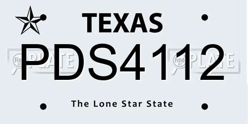 PDS4112 Texas License Plate
