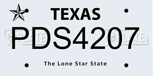 PDS4207 Texas License Plate