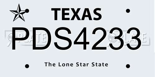 PDS4233 Texas License Plate